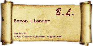 Beron Liander névjegykártya